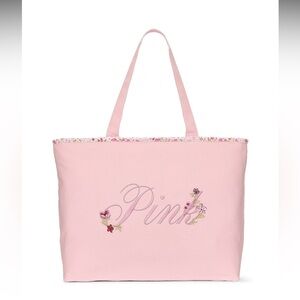 PINK Victoria's Secret Light Pink Floral Tote